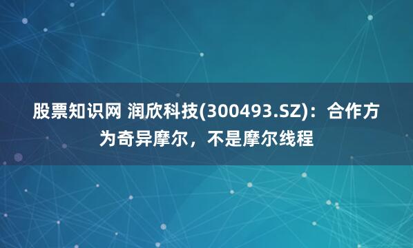 股票知识网 润欣科技(300493.SZ)：合作方为奇异摩尔，不是摩尔线程